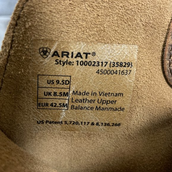 Ariat Rambler Mens 9.5 Earth Brown Western Cowboy Boots 10002317 - Picture 9 of 11